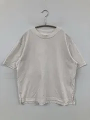 UNIQLO ユニクロ Tシャツ/カットソー M ホワイト 無地 ミドル丈 半袖 クルーネック(丸首)