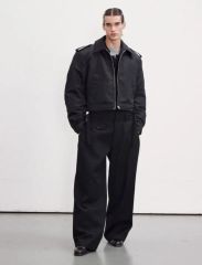 H&M ATELIER ルーズフィット レザーアビエータージャケット M - メルカリ