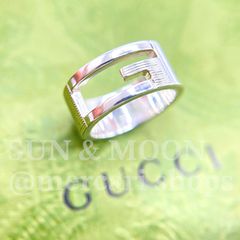 美品 GUCCI グッチ アクセサリー Gカット シルバー リング 指輪 7号