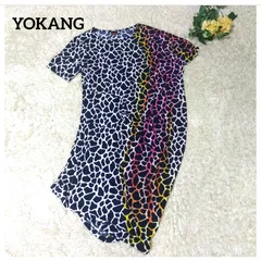 美品【希少】YOKANGヨーカン 琉球　ワンピース グラデーション 沖縄　アニマル　総柄　アシンメトリーのサムネイル