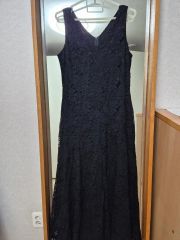 美品 JENNE ジェンヌ 総レースタイトワンピース ノースリーブ ブラック