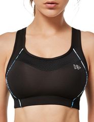 Yvette Sports Bra: Provides firm support without bouncing, Y-back design, back hook closure, comfortable for training, running, fitness, yoga, and hiking.