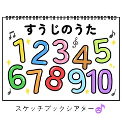 スケッチブックシアター素材「すうじのうた」保育教材数字の歌お誕生日会手遊び歌てあそびうた童謡歌シアター★