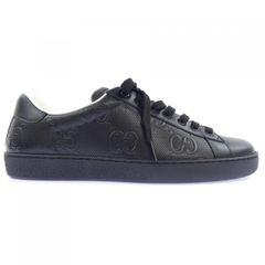 GUCCI グッチ レザー スニーカー ブラック GG サイズ8 27㎝ 黒 - メルカリ
