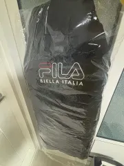 フィラ FILA 刺繍 ロゴ ダウンジャケット ロング丈 Black