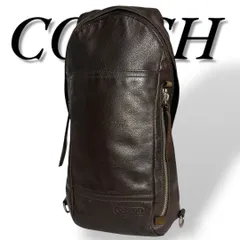 COACH　美品　267　ボディバッグ　トンプソン　コンバーチブル　レザー　ダークブラウン　メンズ　ユニセックス