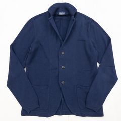 Cruciani クルチアーニ ニットカーディガン 後染め ウール ブルー