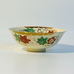 仁清写 高台寺窯 森里陶楽 金彩 色絵 四季草花 平茶碗 抹茶碗 茶道具