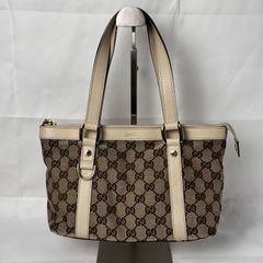 GUCCI GGキャンバス トートバッグ ベージュ×ダークブラウン 141471