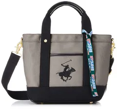 [Beverly Hills Polo Club] キャンバストートバッグ(ショルダーストラップつき) レディース グレー×ブラック Free Size