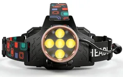 LED ヘッドライトUSB充電式メインLEDビーズ5個,4モードデジタル電力量超高輝度高ルーメン明るい強力LEDヘッドランプセンサーヘッドランプヘルメットランプ電池交換可能大容量電池Type-C電池式と長時間防水防災キャンプ夜釣り登山作業用のサムネイル