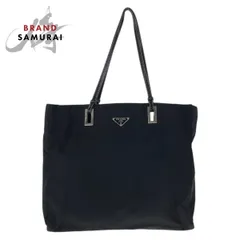 美品 PRADA プラダ テスート 三角ロゴプレート ブラック 黒 シルバー金具 ナイロン/レザー トートバッグ ショルダーバッグ 600105【中古】