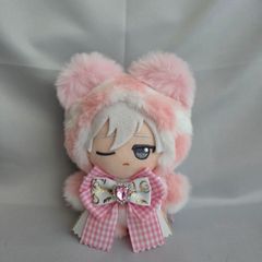 ハンドメイド アイナナ モンぬい 服 サロペット＆ポシェット ピンク系