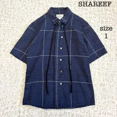 SHAREEF シャリーフ 半袖シャツ チェック ロープ ネイビー サイズ1のサムネイル