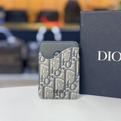 【ほぼ新品】ディオール　オブリーク カードホルダー　マグネット　1734 ほぼ新品】ディオール オブリーク カードホルダー マグネット 1734