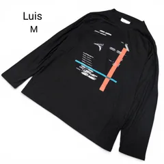 Luis ルイス ロングTシャツ 英文字プリント クルーネック カジュアル  M 綿35% ブラックのサムネイル