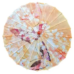 【新品】 YiyiLai 直径82cm 手作り 22本骨 中国風 絹布傘 長傘 踊り傘 青花柄 コスチューム用小物 インテリア飾り アウトドア用 小道具 歌舞伎用傘 タイプM 0