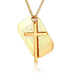 【新品】 OIDEA ネックレス ペンダントトップ メンス? ステンレス 聖書 クロス ドックタグ 普段使い メンズ ファッションアクセサリー 彼氏 友達 誕生日 クリスマス バレンタインデー ホワイトデー プレゼット 0