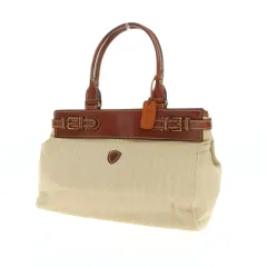 【中古】フェリージ Felisi 04-21 キャンバス レザー ハンドバッグ ベージュxブラウン【WxH25.5xD14】【レディース】のサムネイル