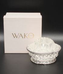 新品箱付 銀座和光WAKO銀細工おしぼりトレイかご編みシルバー銀加工5枚