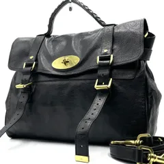 極美品● Mulberry マルベリー 2way ショルダーバッグ アレクサ ターンロック ロゴ金具 ブラック レザーのサムネイル