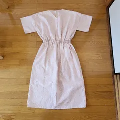 紬の麻の葉模様　ワンピース　着物リメイク