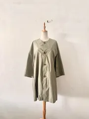 LE GLAZIK ルグラジック ノーカラーコート モスグリーン 36