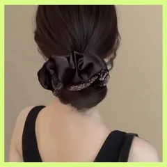シュシュ キラキラ 簡単ヘアアレンジ ヘアゴム 大人 エレガント まとめ髪