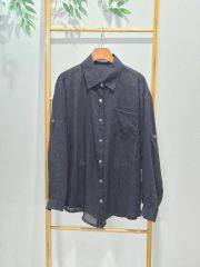 極美品✨定価1.1万❤️ 紫 洗濯可 オーガニック リネン パフ ビッグ 