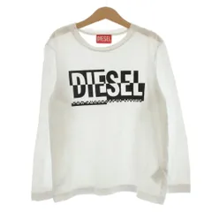ディーゼル キッズ DIESEL KIDS Tシャツ カットソー 子ども服 男の子 8Y 白 ホワイト ラウンドネック ロゴプリント 長袖 /LP