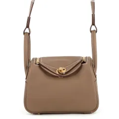 エルメス ハンドバッグ リンディ ミニ エトゥープ/ゴールド金具 スイフト G刻印 HERMES バッグ 2wayショルダーバッグのサムネイル