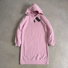 新品 定価1.7万 POLO RALPH LAUREN 160cm ガールズ ビッグポニー刺繍 スウェット パーカー ワンピース ラルフローレン