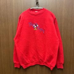 N138−1◯ Disney ミッキー刺繍 レッド トレーナー U.S.A - メルカリ
