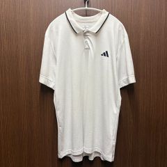 00s 未使用品 アディダス ハーフジップ ポロシャツ 白 M ゴルフ Y2K 