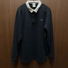 【刺繍ロゴ】NIKE TEAM 長袖 ラガーシャツ メンズ ビッグサイズ 古着 刺繍ロゴ】NIKE TEAM 長袖 ラガーシャツ メンズ ビッグサイズ 古着