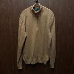 POLO ポロラルフローレン ハーフジップ ニット キャメル ベージュ 