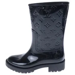 LOUIS VUITTON (ルイヴィトン) Drops Flat Half Boots モノグラム ドロップス レインブーツ ブラックのサムネイル