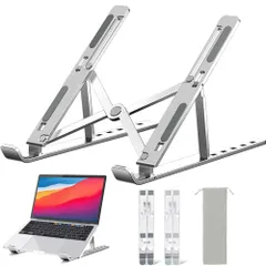 JEWYOCO 二個セットノートパソコンスタンド タブレット スタンド パソコン台 pcスタンド 折りたたみ式 軽量 持ち運び 高さ調整可能 アルミダイカスト 人間工学 腰痛 肩こり 姿勢改善 猫背解消 PC/MacBook/ラップトップ/iPad/タブレット