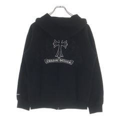 CHROME HEARTS SWTSHRT HD ZIP CH Cross Back Cemetery Cross Print Zip-Up Hoodie