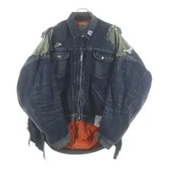 MAISON MIHARAYASUHIRO (メゾンミハラヤスヒロ) 24AW Flight Jacket Layered Denim Jacket デザインフライトジャケット レイヤード デニムジャケット インディゴ J13BL121のサムネイル