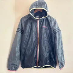 (^w^)b  adidas neo アディダス　ダークグレー　フルジップ　シャカシャカ ジャケット ウインドブレーカー トラック トレーニング スポーツ 運動 ランニング 練習着 ウォーキング　軽量　コンパクト　レディース　XLサイズ　OM12552ON