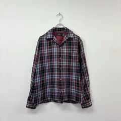 ROTAR ローター オープンカラー 開襟 チェック ネル シャツ ロゴ 刺繍 サイズ M 805-0005のサムネイル
