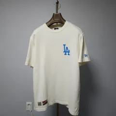 100 ) NEW ERA LA ドジャーズ オーバーサイズ 半袖Tシャツ アイボリー