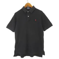 ポロ ラルフローレン POLO RALPH LAUREN ポロシャツ ポニー ロゴ 刺繍 コットン 鹿の子 半袖 M 黒 ブラック 国内正規品