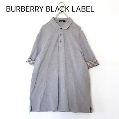 BURBERRY BLACK LABEL ポロシャツ チェック グレー バーバリー ブラックレーベル