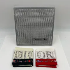 Christian Dior  クリスチャンディオール スカーフ 花柄 2枚セットストール レディース レッド ブラック 中古のサムネイル
