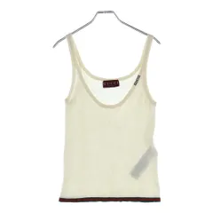 GUCCI (グッチ) 24SS ファイン リブ カシミア キャミソール タンクトップ アイボリーグリーン #M 782568のサムネイル