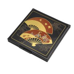 中古 SHISEIDO 資生堂 レトロ 白蝶貝 市松 コンパクト ミラー 変色有
