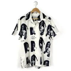 WACKO　MARIA　ワコマリア　BOB　MARLEY　S/S　HAWAIIAN　SHIRT　ボブマーリー　ハワイアンシャツ　半袖開襟シャツ　オープンカラーシャツ　Mサイズ　総柄　ホワイトのサムネイル
