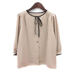 ミッシュマッシュ MISCH MASCH ブラウス 長袖 リボン F ベージュ /MN